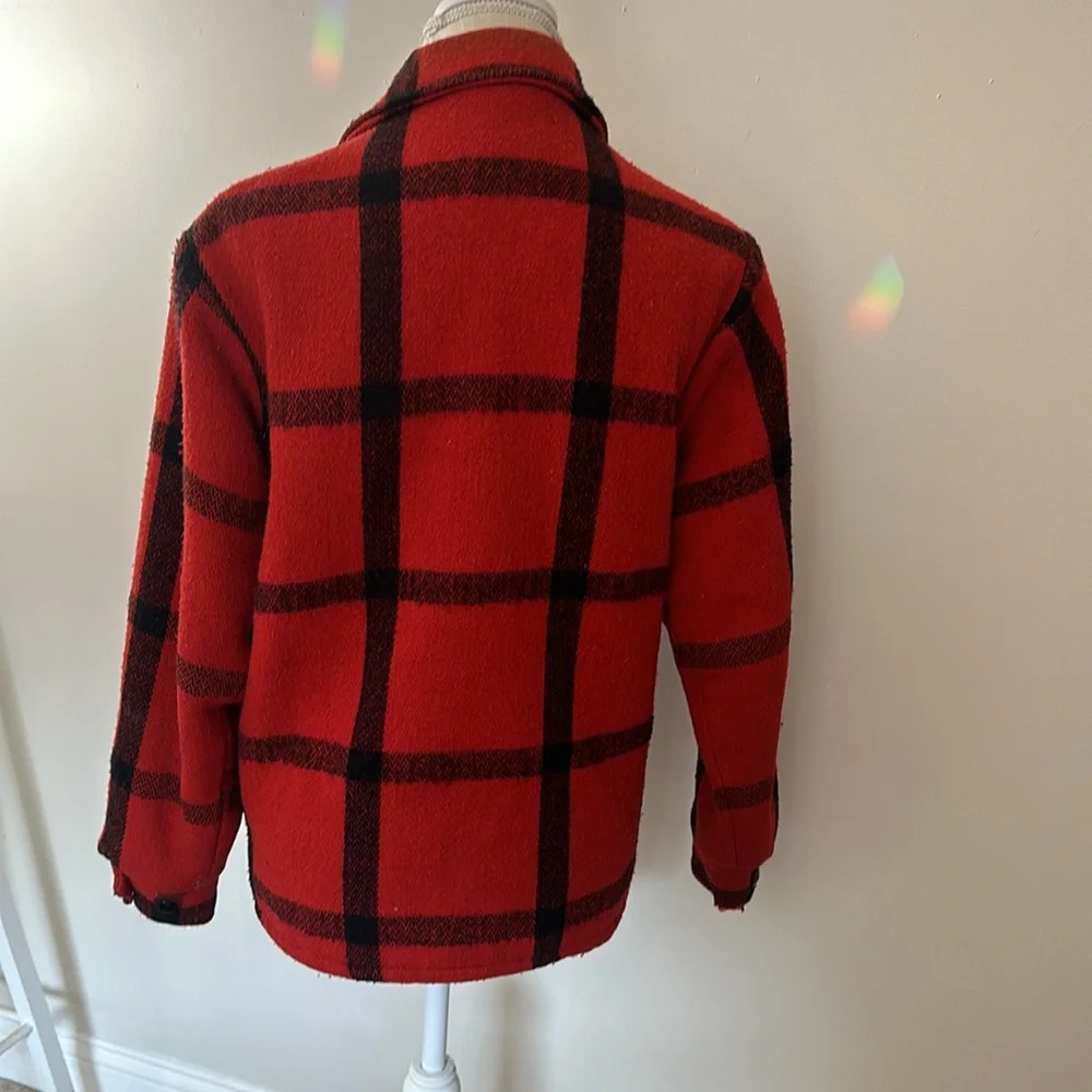 Vintage Monterey‎ Club Bomber Style Buffalo Plaid Wool Coat